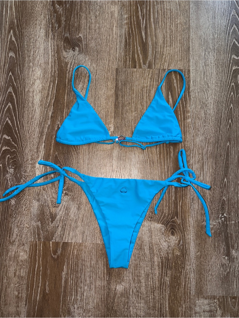 Deadstock Krahs Bright Blue Women's Triangle Tie Bikini - Classic Swim Set